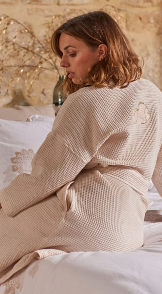 AMORGOS PEIGNOIR FEMME NID D'ABEILLE